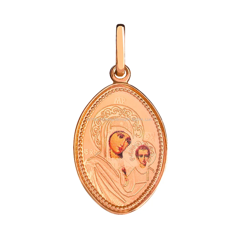 Золотая ладанка иконка Божья Матерь «Казанская» (арт. 421135К)