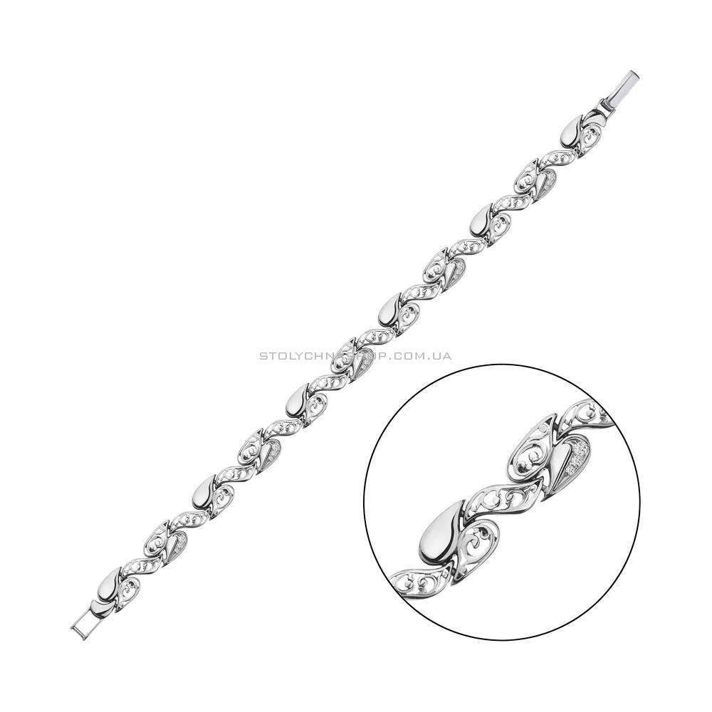 Срібний жіночий браслет з фіанітами (арт. 7909/5110023)
