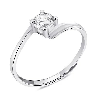 Безразмерное серебряное кольцо с фианитом (арт. 7501/6252)