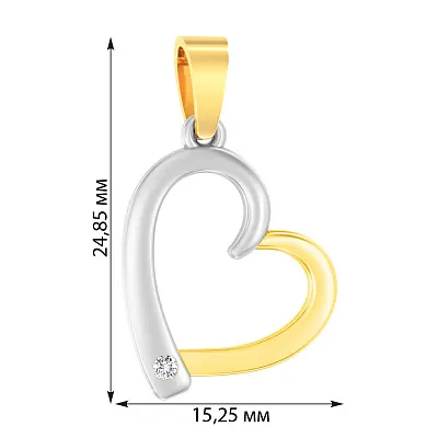 Золотая подвеска «Сердце» с фианитом (арт. 440497ж)