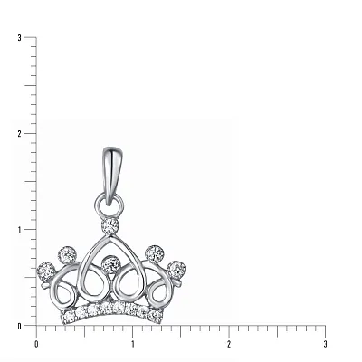 Срібна підвіска «Корона» з фіанітами (арт. 7503/2586)