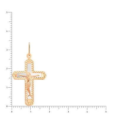 Нательный крестик из красного золота (арт. 527201рш)