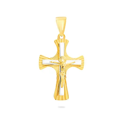 Крестик золотой без камней  (арт. 503842жб)