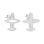 Срібні сережки «Літак» з фіанітами (арт. 7518/5662)