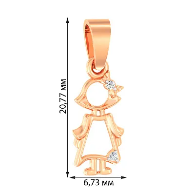 Золотая подвеска «Девочка» с фианитами  (арт. 440553)