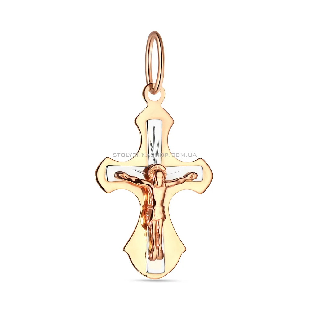 Золотой нательный крестик с распятием  (арт. 526500)