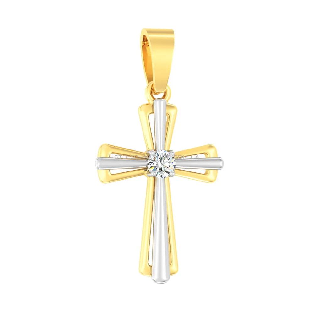 Крестик золотой с бриллиантом (арт. П011024010ж)