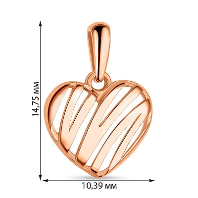 Підвіс з червоного золота "Серце" (арт. 424458)