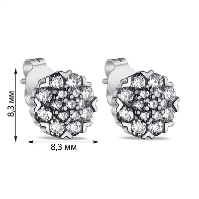 Срібні сережки-пусети з фіанітами (арт. 7518/5302)