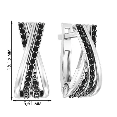 Сережки з білого золота з діамантами (арт. С011122020бч)