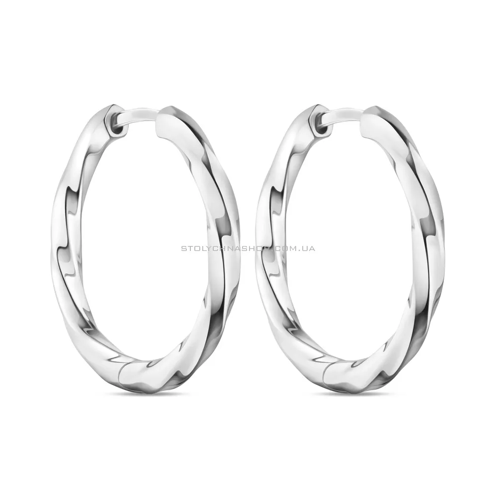 Сережки-кільця зі срібла без каменів (арт. 7502/9423/25) - цена