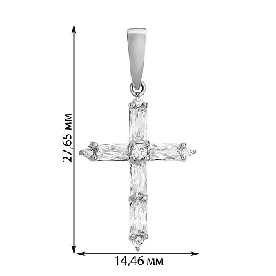Золота підвіска-хрестик з фіанітами (арт. 440421б)