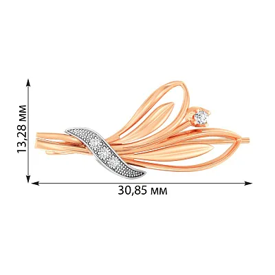 Золота брошка з фіанітами (арт. 360034)
