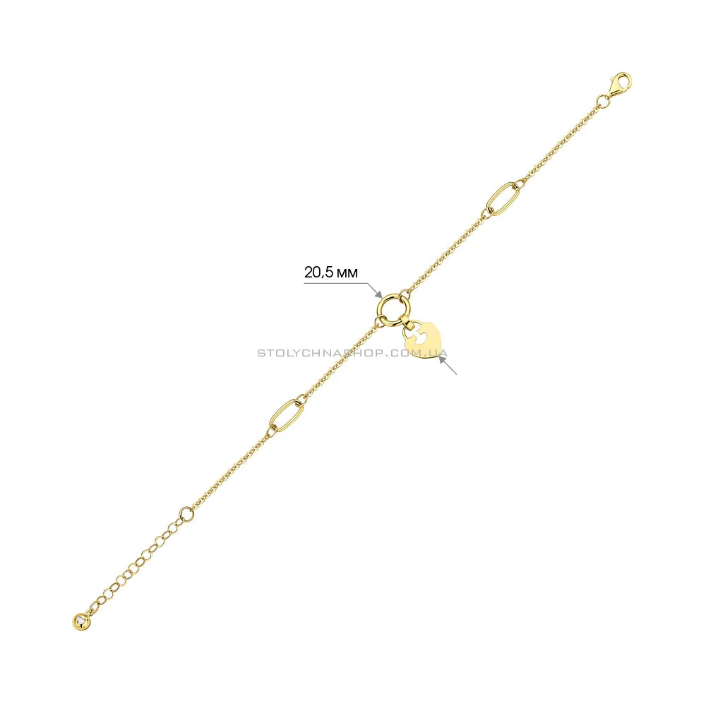 Золотий браслет з підвіскою (арт. 326357ж) - 2 - цена