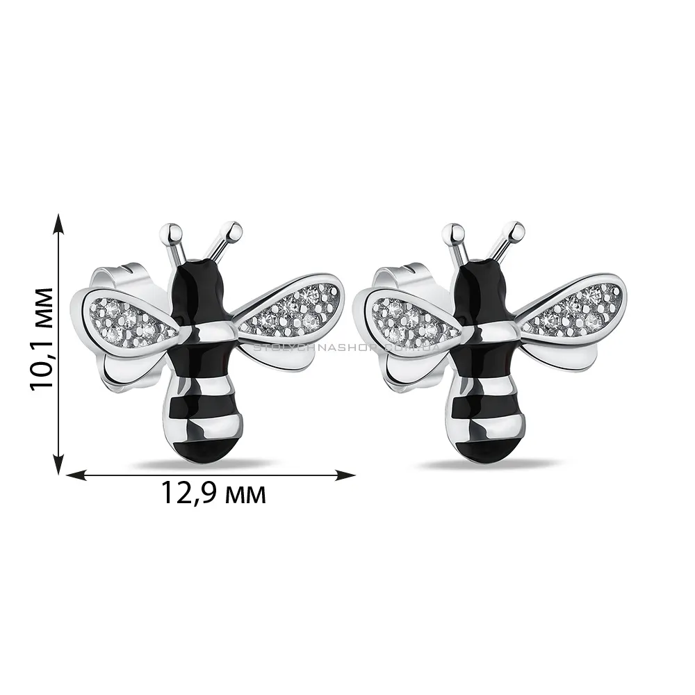 Сережки-пусети зі срібла "Бджілки" (арт. 7518/С2ЧФ/1350еч)