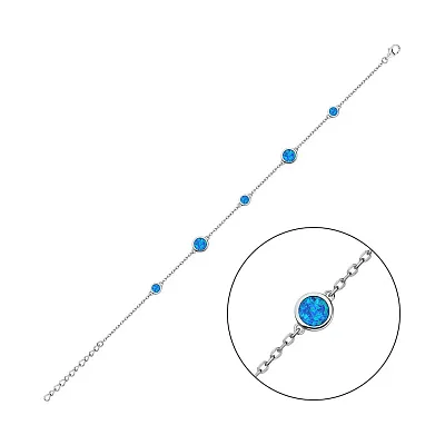 Браслет зі срібла з опалок  (арт. 7509/4644Пос)