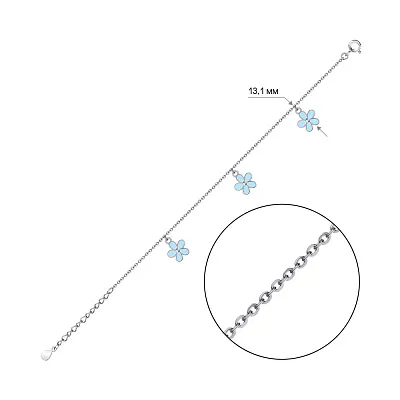 Браслет зі срібла з підвісками і емаллю (арт. 7509/3241ег)