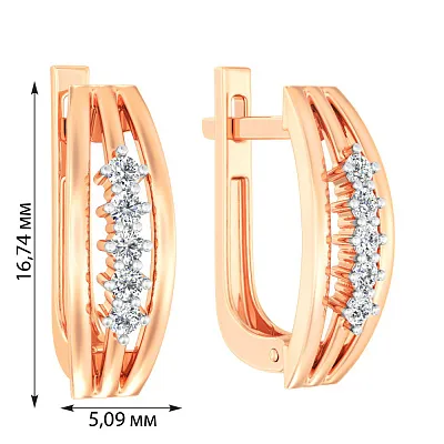 Золоті сережки з фіанітами (арт. 111116)