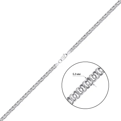 Срібний ланцюжок плетіння Арабський бісмарк (арт. 03013326ч)
