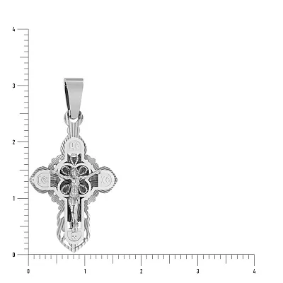 Натільний хрестик з білого золота «Симфонія величної любові» (арт. 501508бб)