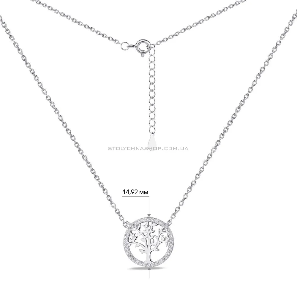 Серебряное колье "Семейное дерево" с фианитами  (арт. 7507/1142)
