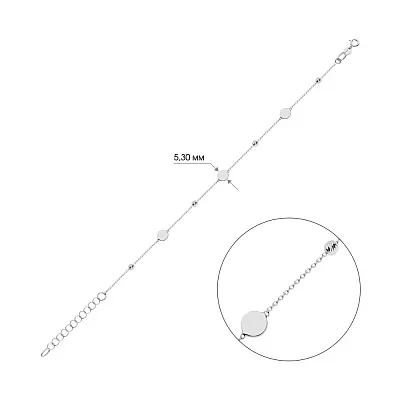 Браслет &quot;Монеты&quot; из белого золота (арт. 325423/5б)