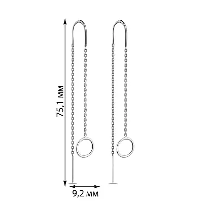 Серебряные серьги-протяжки без камней  (арт. 7502/4791)