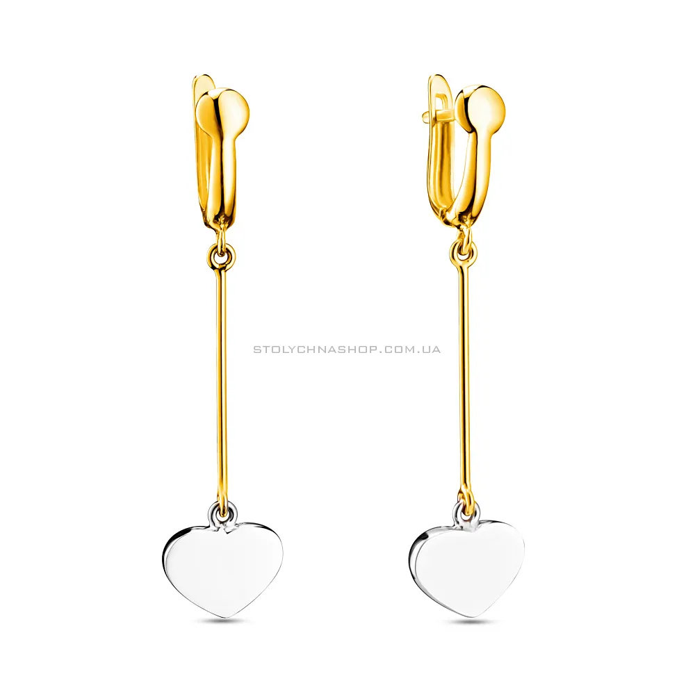 Сережки золоті "Сердечка" без каменів  (арт. 104677жб) - цена