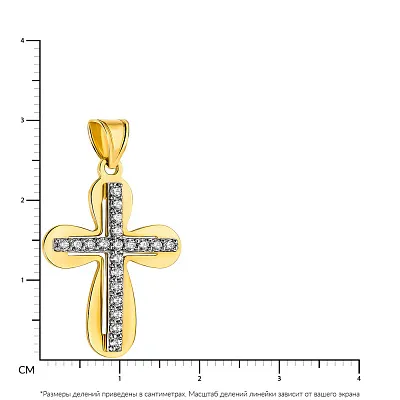 Хрестик золотий з фіанітами (арт. 500133ж)