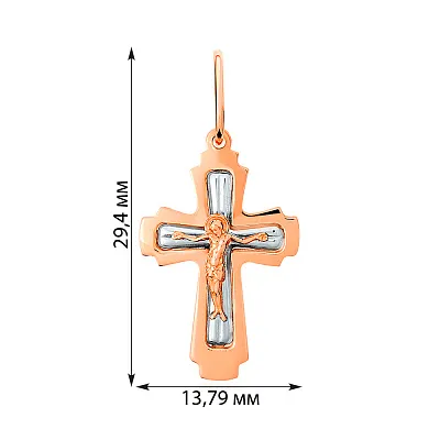 Золотий натільний хрестик з розп'яттям (арт. 501624кбм)