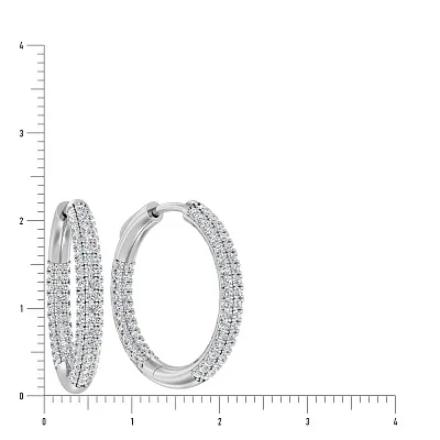 Золоті сережки кільця з фіанітами (арт. 110428б)