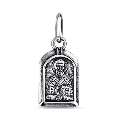 Серебряная ладанка иконка "Николай Чудотворец" (арт. 7917/3769-ч)