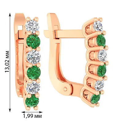 Золотые серьги с фианитами (арт. 111047з)