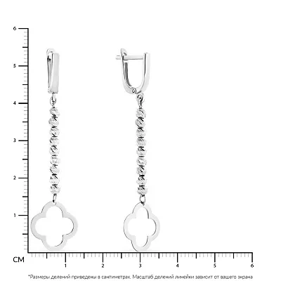 Сережки-підвіски з білого золота (арт. 107891б)