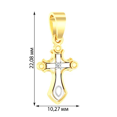 Золотий хрестик з фіанітом (арт. 440539ж)