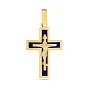 Крестик из желтого золота с распятием и эмалью (арт. 541131жнсш)
