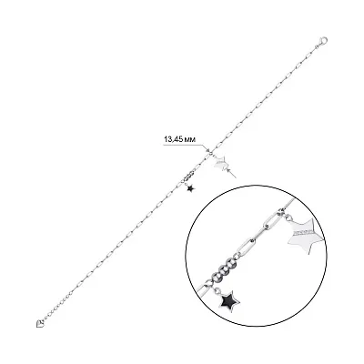 Браслет срібний на ногу з вставками (арт. 7509/3054еч)