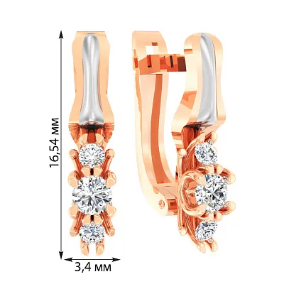 Золотые серьги с фианитами (арт. 118800)