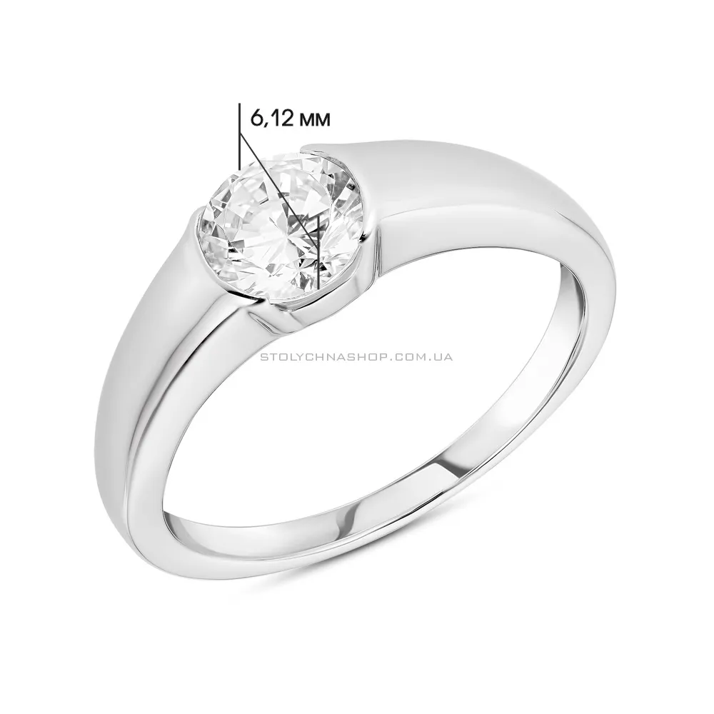 Серебряное кольцо с фианитом (арт. 7501/4867) - 2 - цена