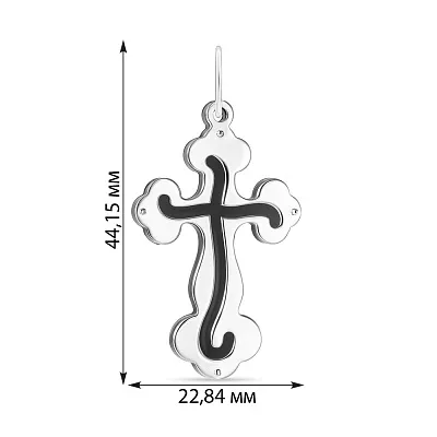 Срібний декоративний хрест з оніксом (арт. 7503/2997о)