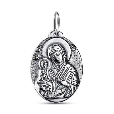 Серебряная ладанка Богородица «Троеручица» (арт. 7917/3759-ч)