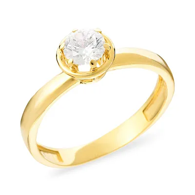 Золотое помолвочное кольцо с фианитом (арт. 140590ж)