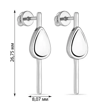 Сережки срібні з білою керамікою (арт. 7518/2619б087)