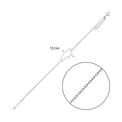 Патріотичний браслет зі срібла (арт. 7509/БК2/1081Ш-21)