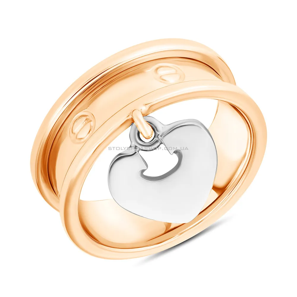 Кольцо золотое «Сердце» (арт. 154100кб)