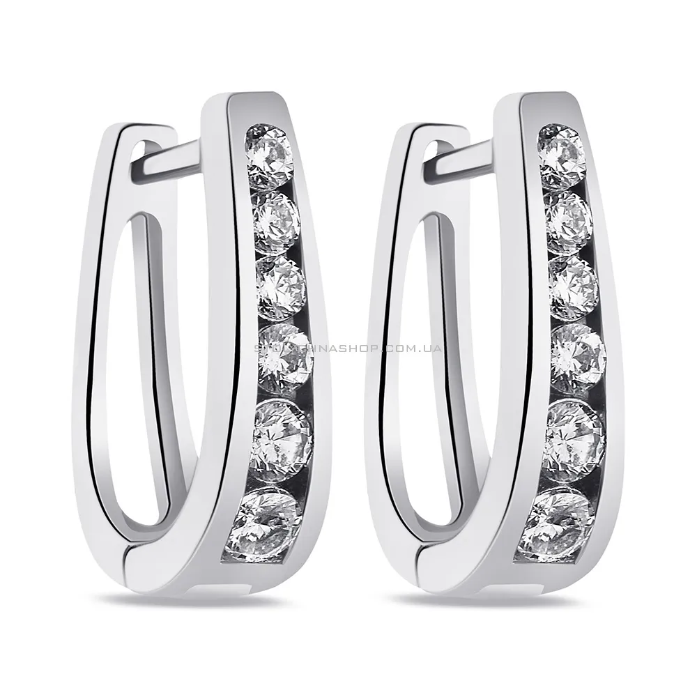 Срібні сережки з фіанітами (арт. 7502/3550) - цена