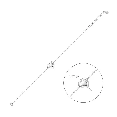 Браслет «Серце» зі срібла (арт. 7509/2231)