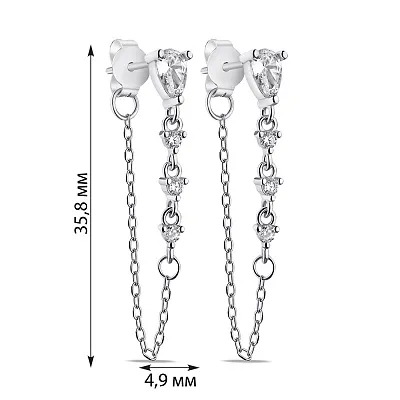 Срібні сережки з фіанітами (арт. 7518/6791)