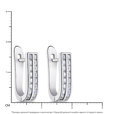 Срібні сережки з доріжками з фіанітів  (арт. 7502/4824)
