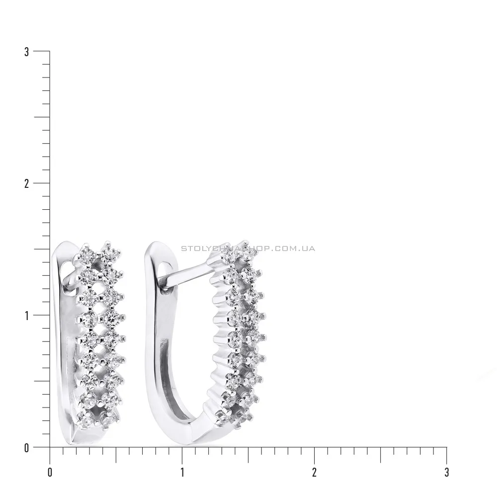 Срібні сережки з фіанітами (арт. 7502/3356)